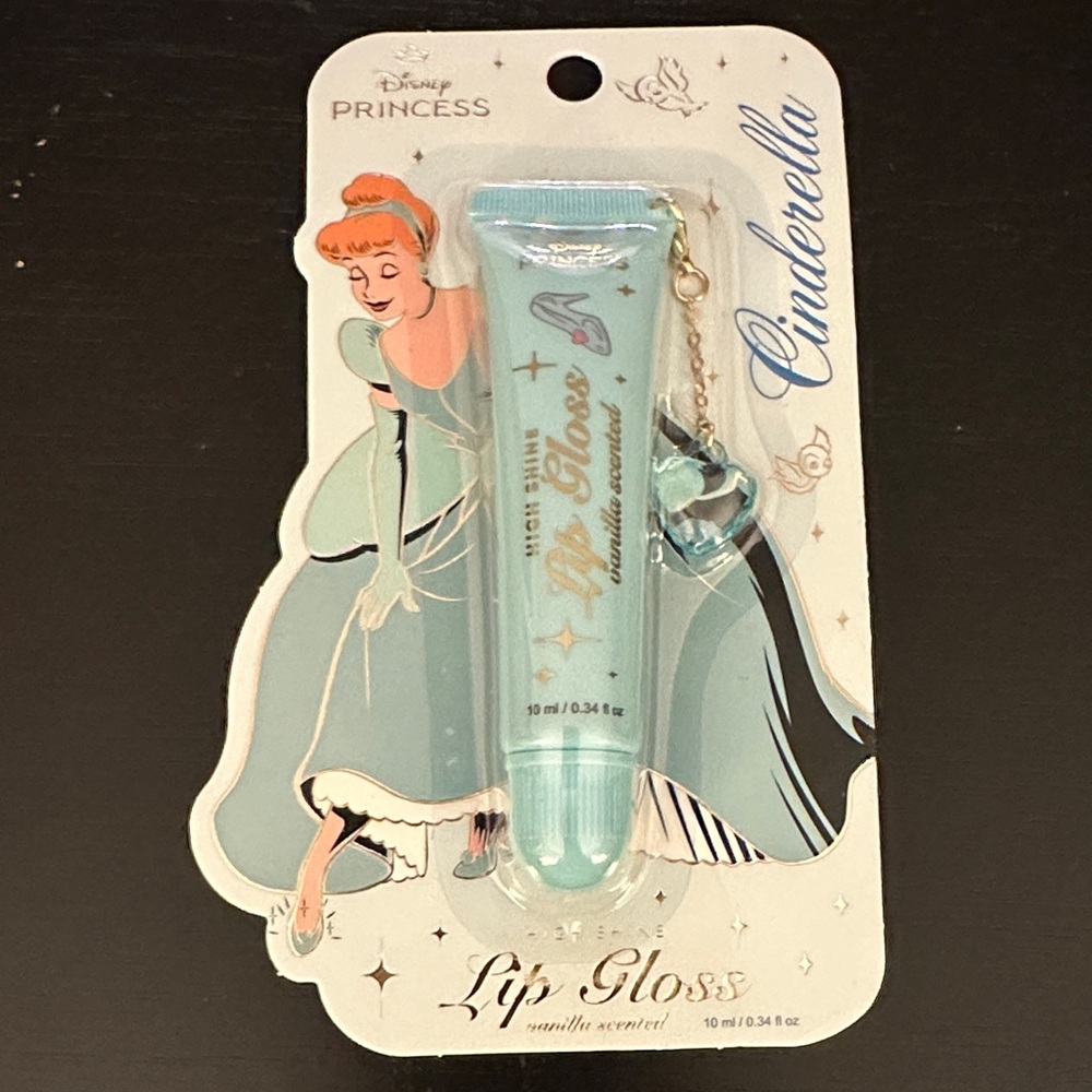 Disney Cinderella Pale Blue Lip Gloss with Charm